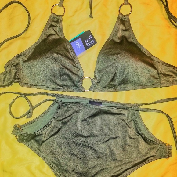 h and m gold swimsuit